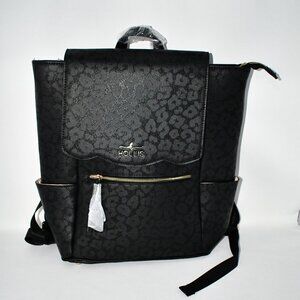 Hollis Black Leopard Frilly Backpack – Full-Size, Stylish, Versatile, NWT
